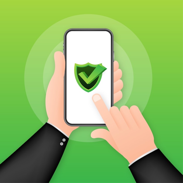 スマートフォンのイラストのデータ保護