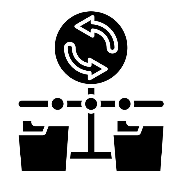 Data Refresh Glyph Solid Black Illustration