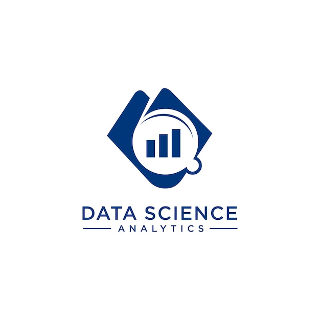 Data science analytic logo-ontwerp geïsoleerde vectorillustratie