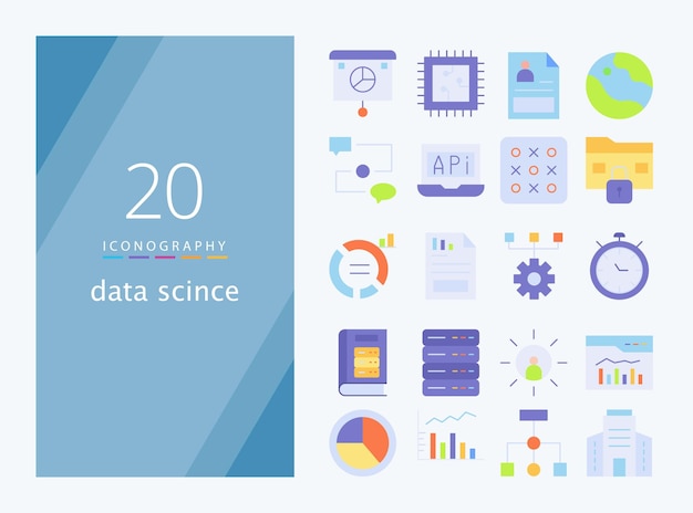 Vector data science flat icon for download