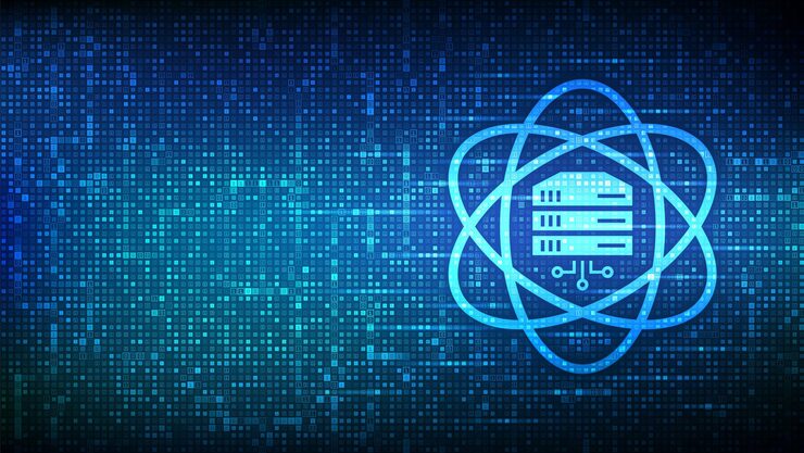Vector data science icon made with binary code deep learning artificial intelligence binary code background