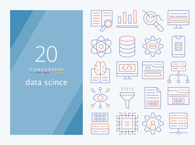 data science lijn icoon voor download