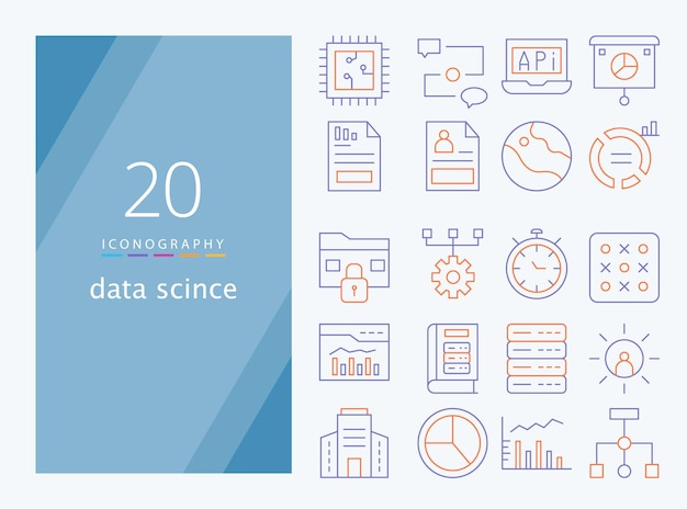 data science line icon for download