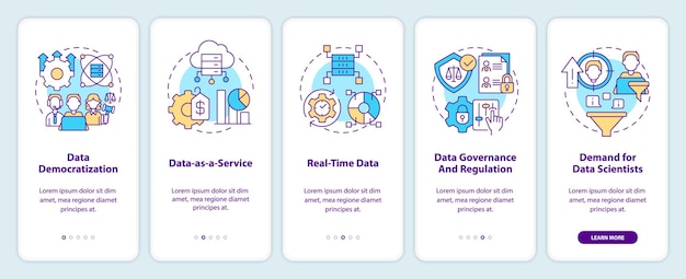 Data science trends onboarding mobile app screen