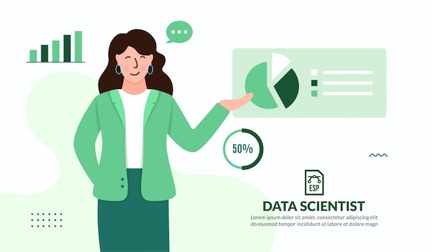 Data scientist analyzing and researching business data