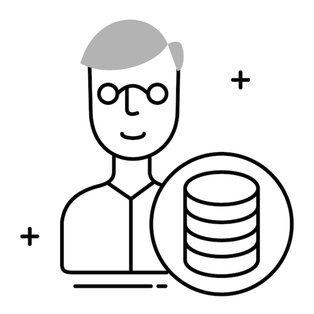 Data Scientist and Machine Learning Vector Icon Design Technology Data Visualization Analytics AI
