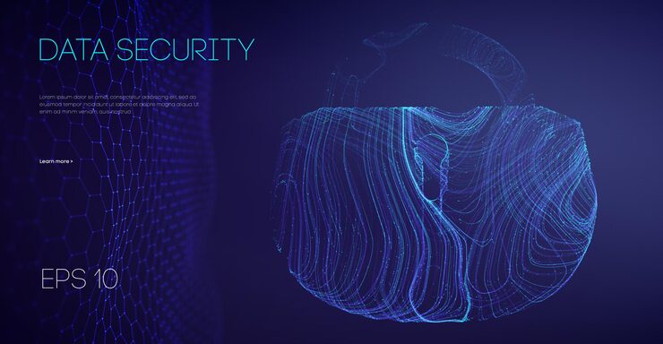 Vector data security binary lock encryption code computer firewall concept alarm locks server data