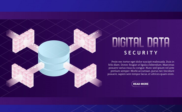 Vector data security   isometric illustration