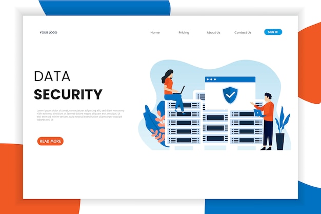 Data security landing page template