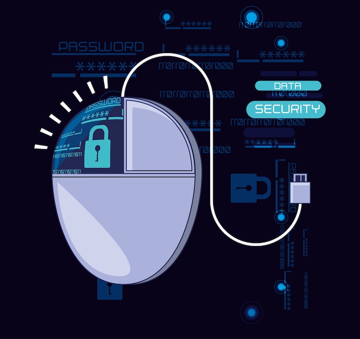 Vector data security password access vector illustration design