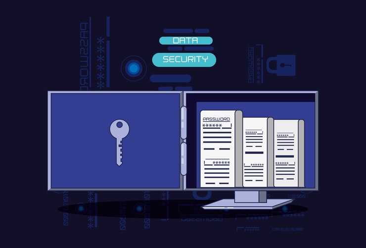 Vector data security technology icons vector illustration design