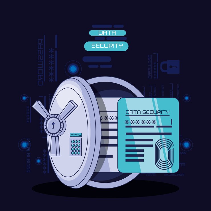Vector data security technology icons vector illustration design
