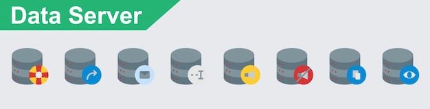 Vector data server vector icons pack