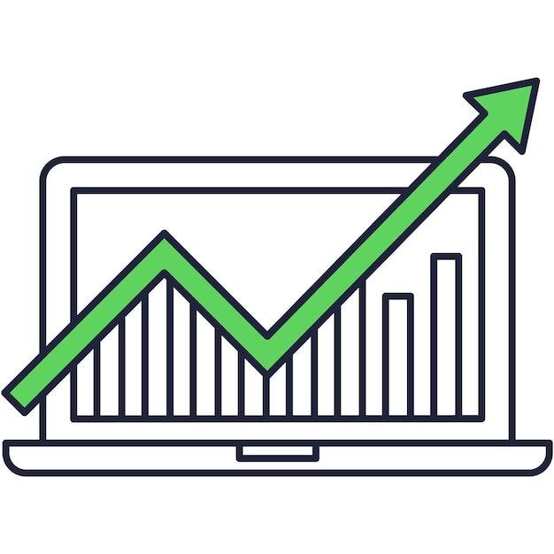 Le statistiche dei dati riportano l'icona piatta della ricerca aziendale