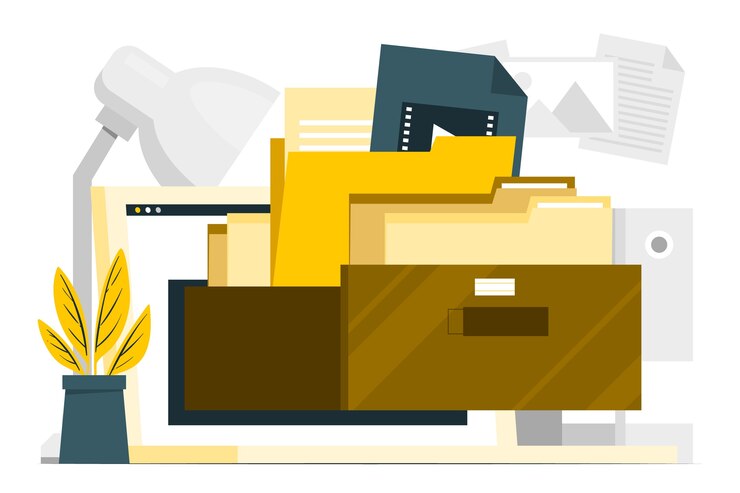 Vector data storage concept illustration