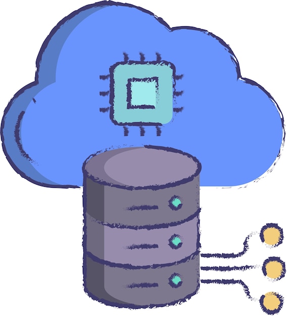 Illustrazione vettoriale disegnata a mano per la memorizzazione dei dati