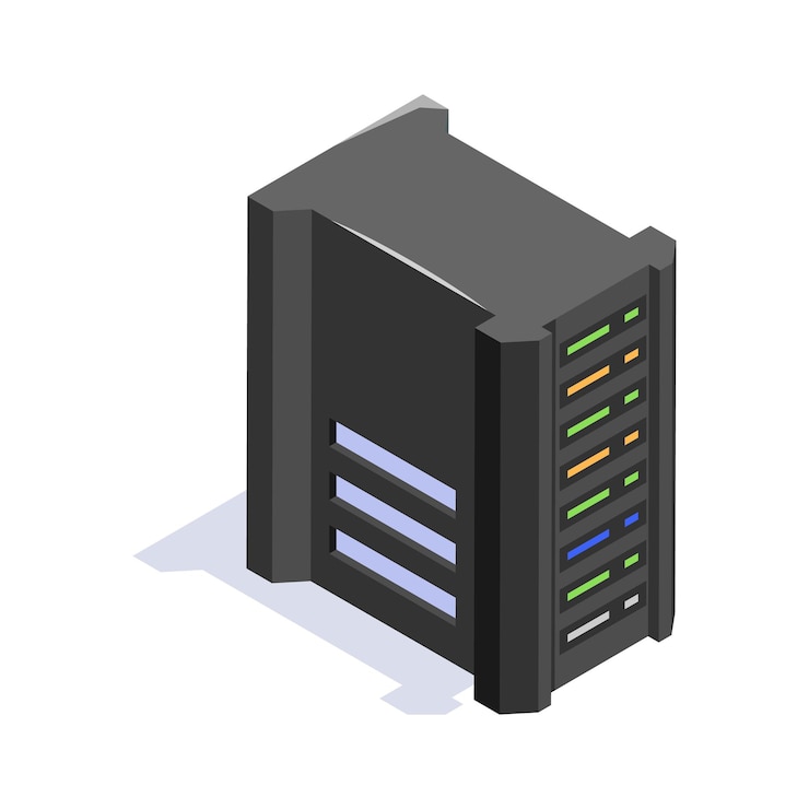 Vector data storage isometric icon database datacenter vector design