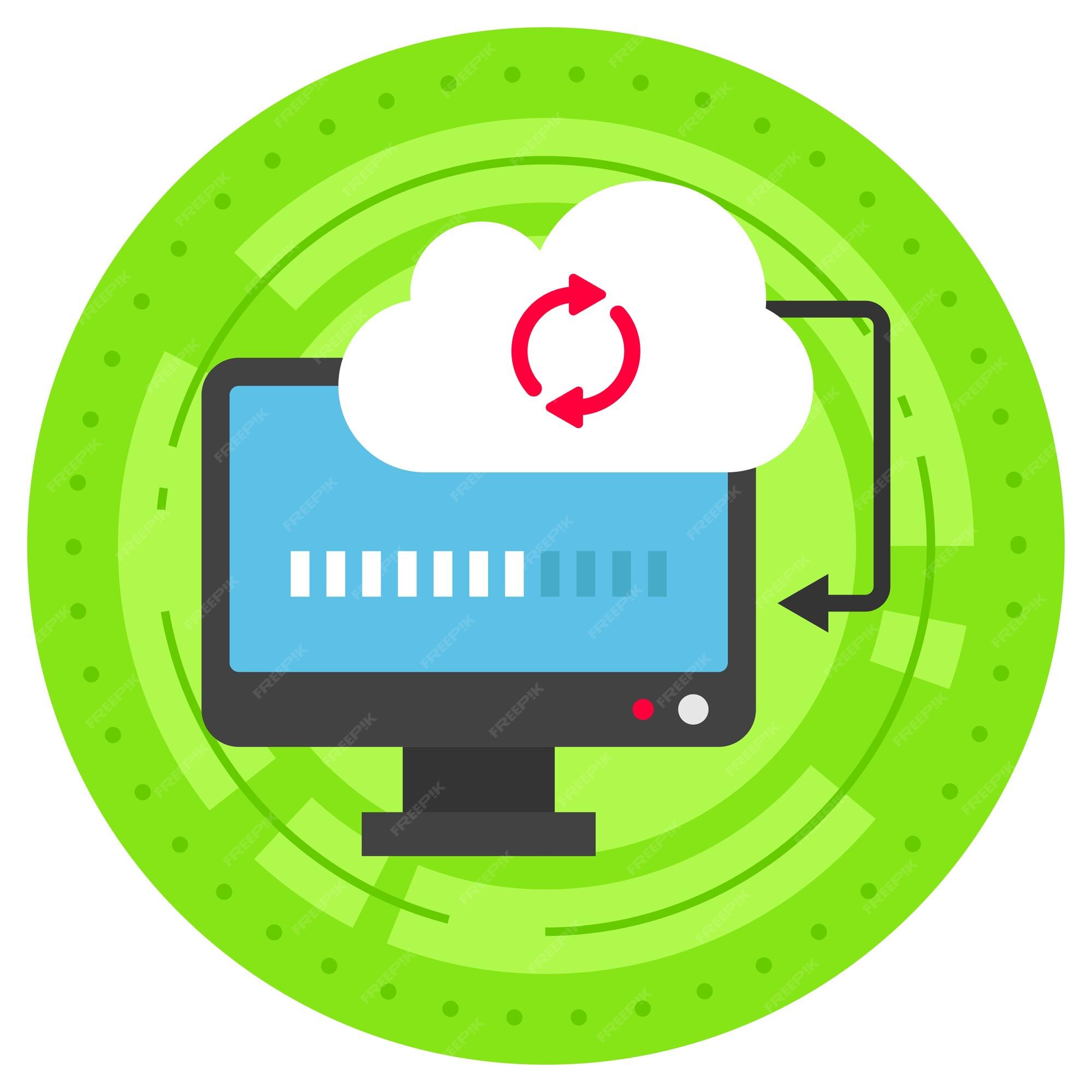 Premium Vector Data sync in progress with remote server concept