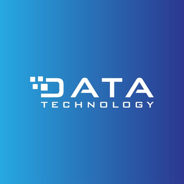 Data technologie typografie eenvoudig logo ontwerp concept