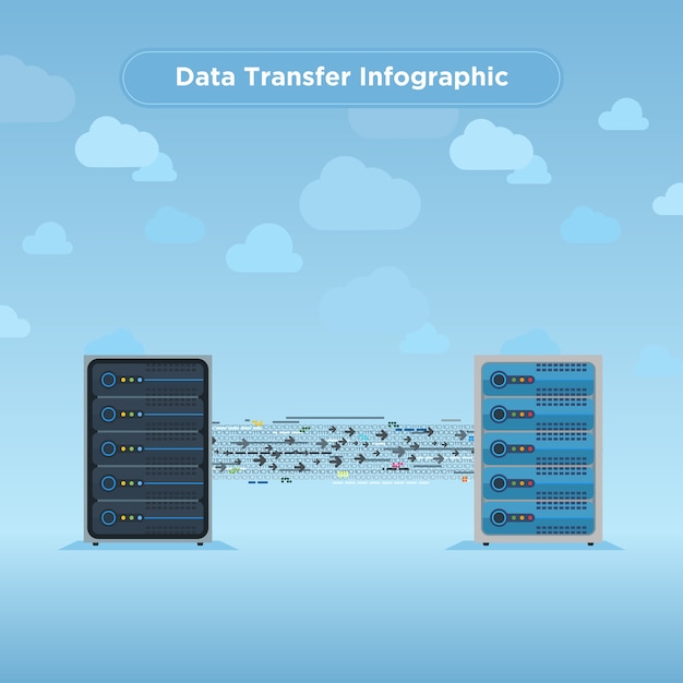 Data transfer infographic template