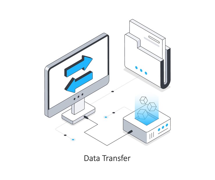 Vector data transfer isometric stock illustration eps file stock illustration