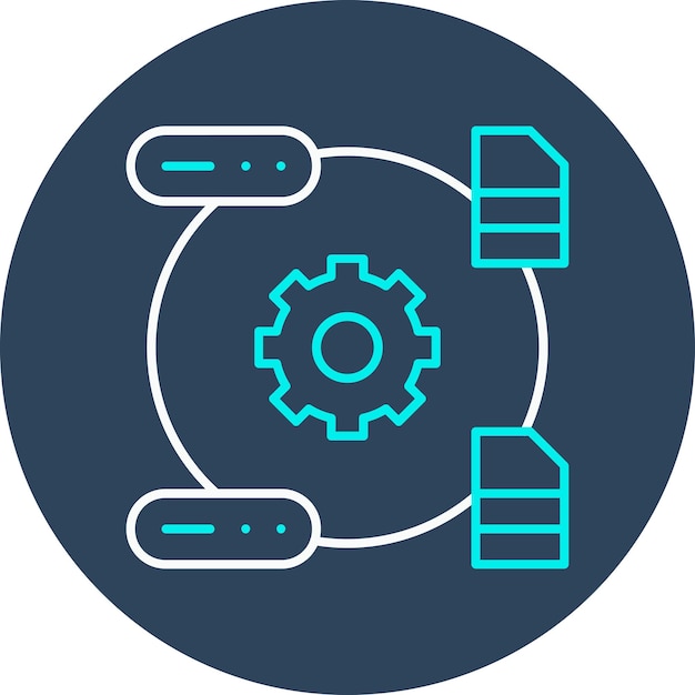 Vettore l'icona del vettore di trasformazione dei dati può essere utilizzata per l'icona di analisi dei dati