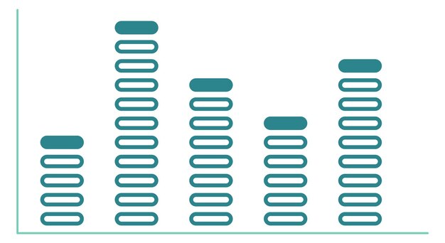 Modello di visualizzazione dei dati icona dell'istogramma in pila