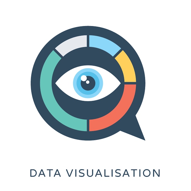 Icona di vettore piatto di visualizzazione dei dati