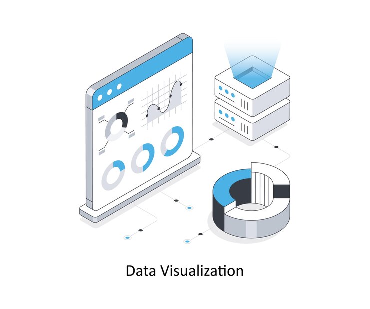 Vector data visualization isometric stock illustration eps file stock illustration