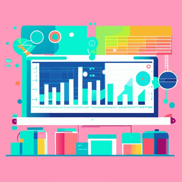 Vector data wetenschap webbanner vectorillustratie plat