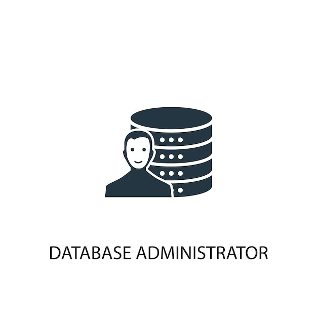 데이터베이스 관리자 아이콘입니다. 간단한 요소 그림입니다. 빅 데이터, 데이터베이스 컬렉션의 데이터베이스 관리자 기호 디자인. 웹 및 모바일에 사용할 수 있습니다.