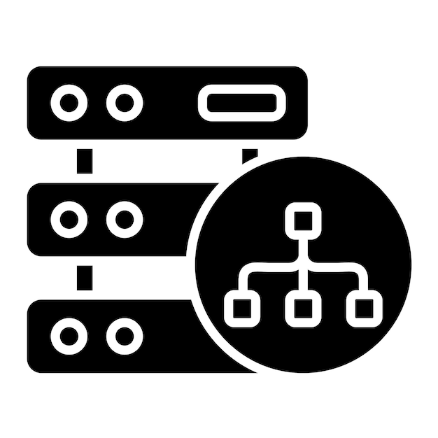 Database Architecture Glyph Solid Black Illustration