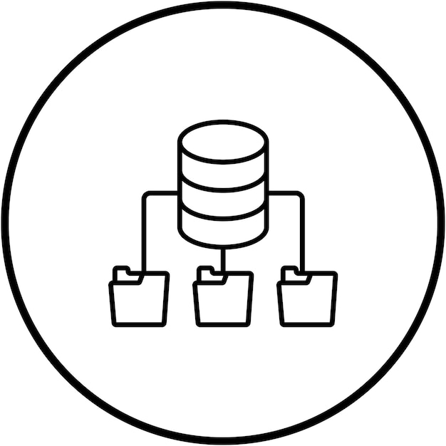 Vettore immagine vettoriale dell'icona dell'architettura del database può essere utilizzata per l'hosting web