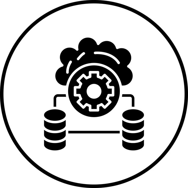データベース接続アイコンのベクトル画像はウェブホスティングに使用できます
