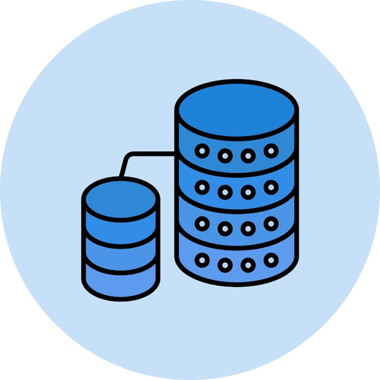 Vector database flat illustration