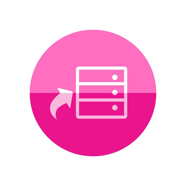 Vector database icon in flat color circle style hardisk upload file server web hosting