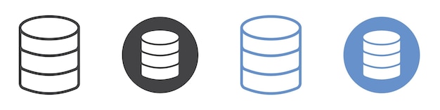 Database icon flat line symbol set