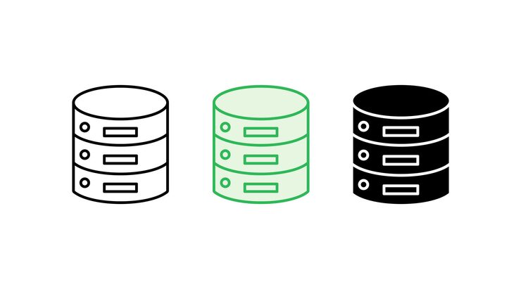 Vector database icon set database vector icon database icon database data storage information system