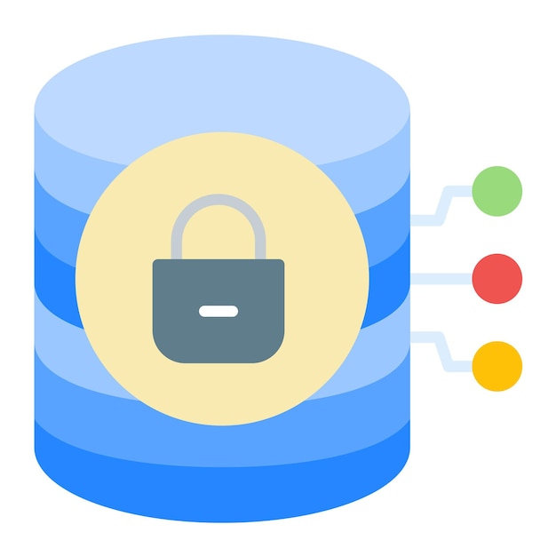 Database Lock Vector Illustratie Stijl