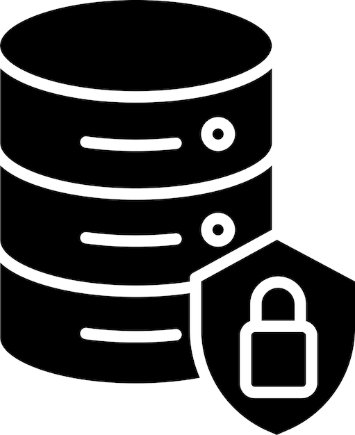 Vector database locks solid and glyph vector illustration