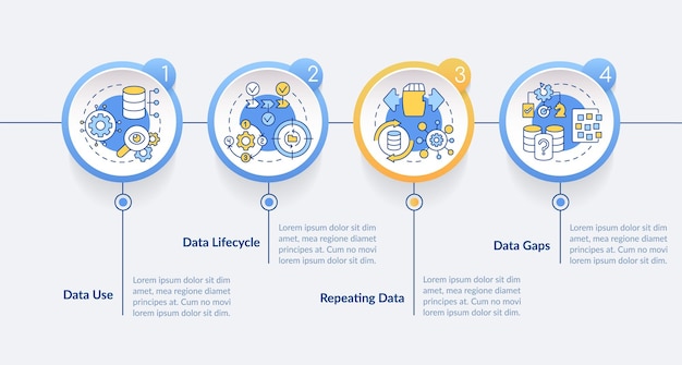 Database management strategie cirkel infographic sjabloon