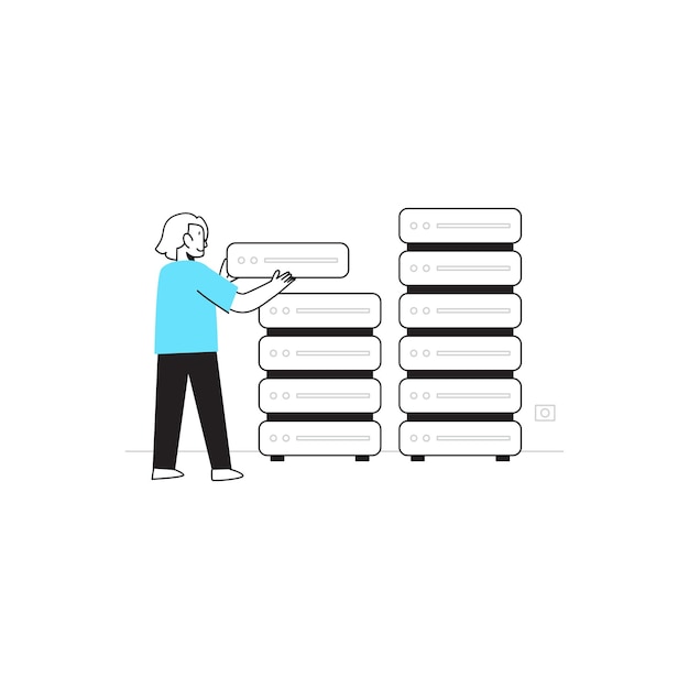 Vector database manager flat icon