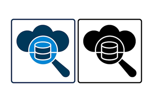 database search icon icon related to search suitable for web site app user interfaces printable etc solid icon style simple vector design editable