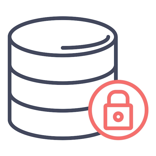Database Security Vector Illustratie Stijl