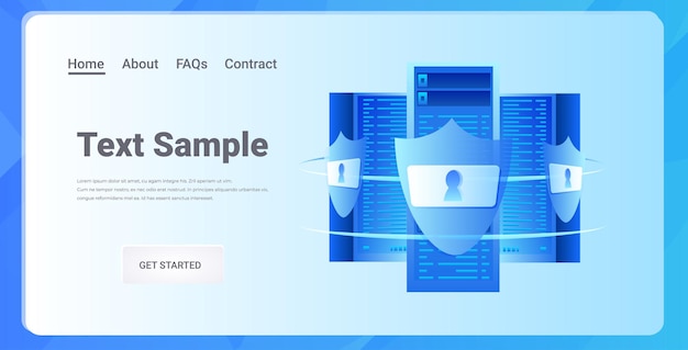 ベクトル データベースサーバー保護ビッグデータプライバシーセキュリティの概念水平コピースペースの図