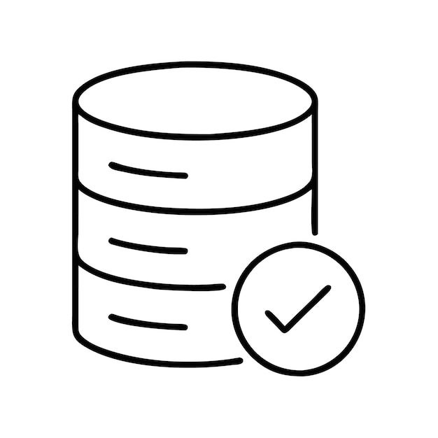 データベースの保存チェックアイコンベクトルデザインと近代的なイラスト
