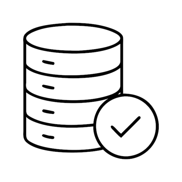 データベースの保存チェックアイコンベクトルデザインと近代的なイラスト