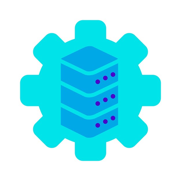 Database system automation icon vector illustration