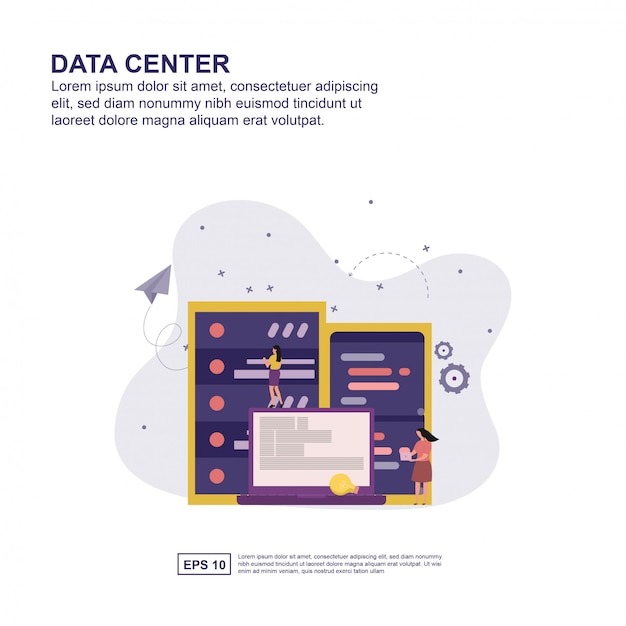 Datacenter concept plat ontwerp voor presentatie.