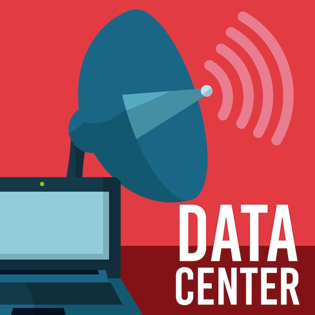 Datacenter fron laptop vector illustratie grafisch ontwerp